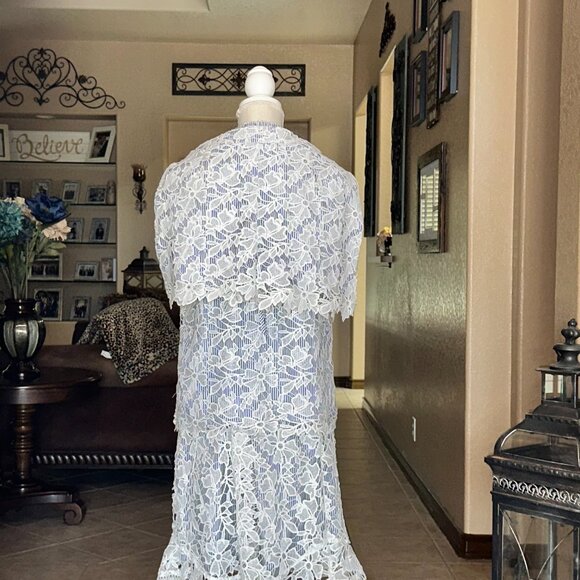 Adiva*3PC Top, Skirt and Shorts*Battenburg Lace Overlayw/Searsucker underlay*EUC - Picture 5 of 5